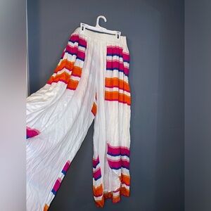Ashley Stewart Pink, Orange, White and Blue Flowy Pants | Women’s Size 14/16